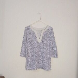 Tommy Bahama Blue and White Patterned Top